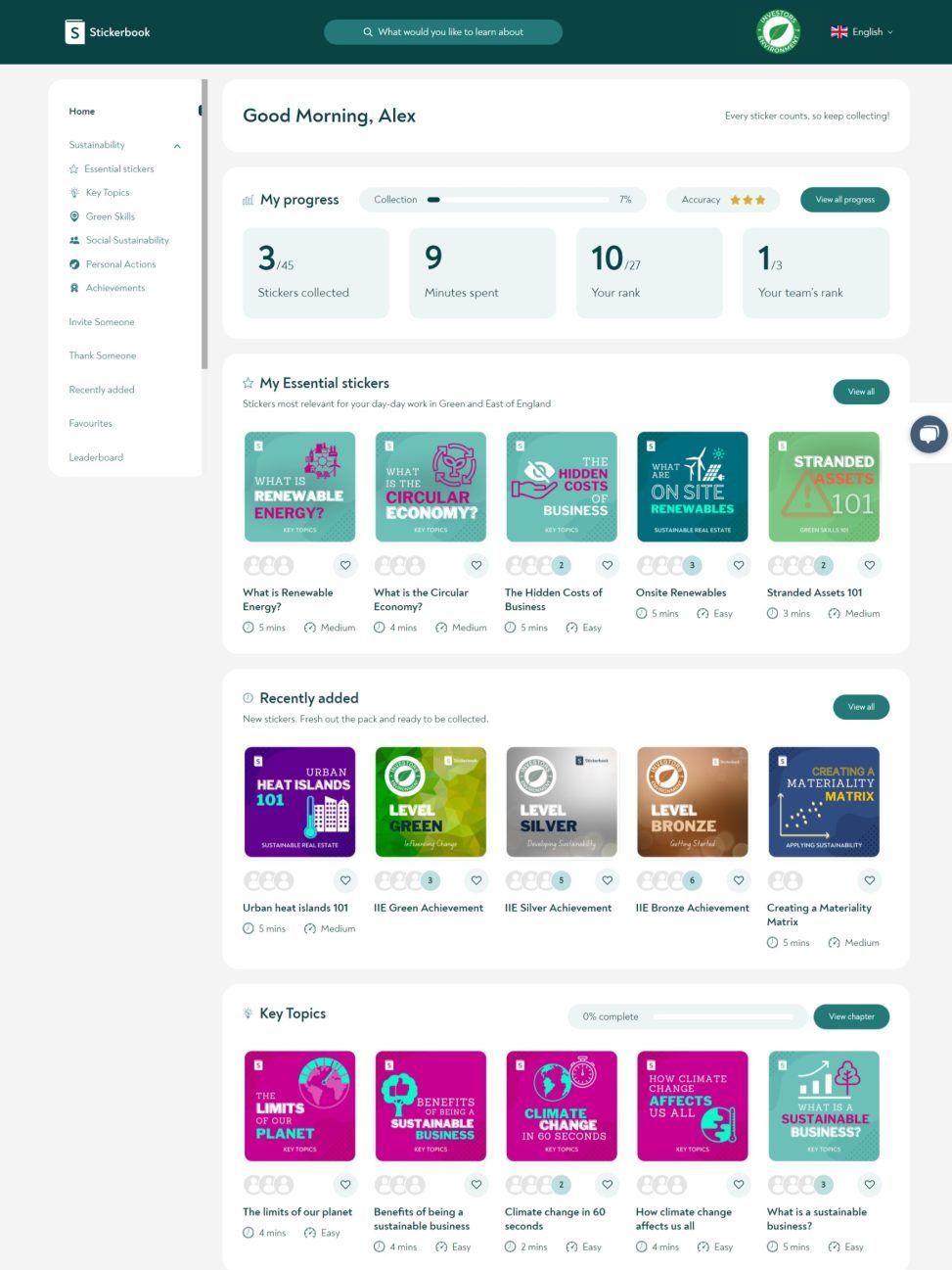 Stickerbook for iiE | Investors In The Environment